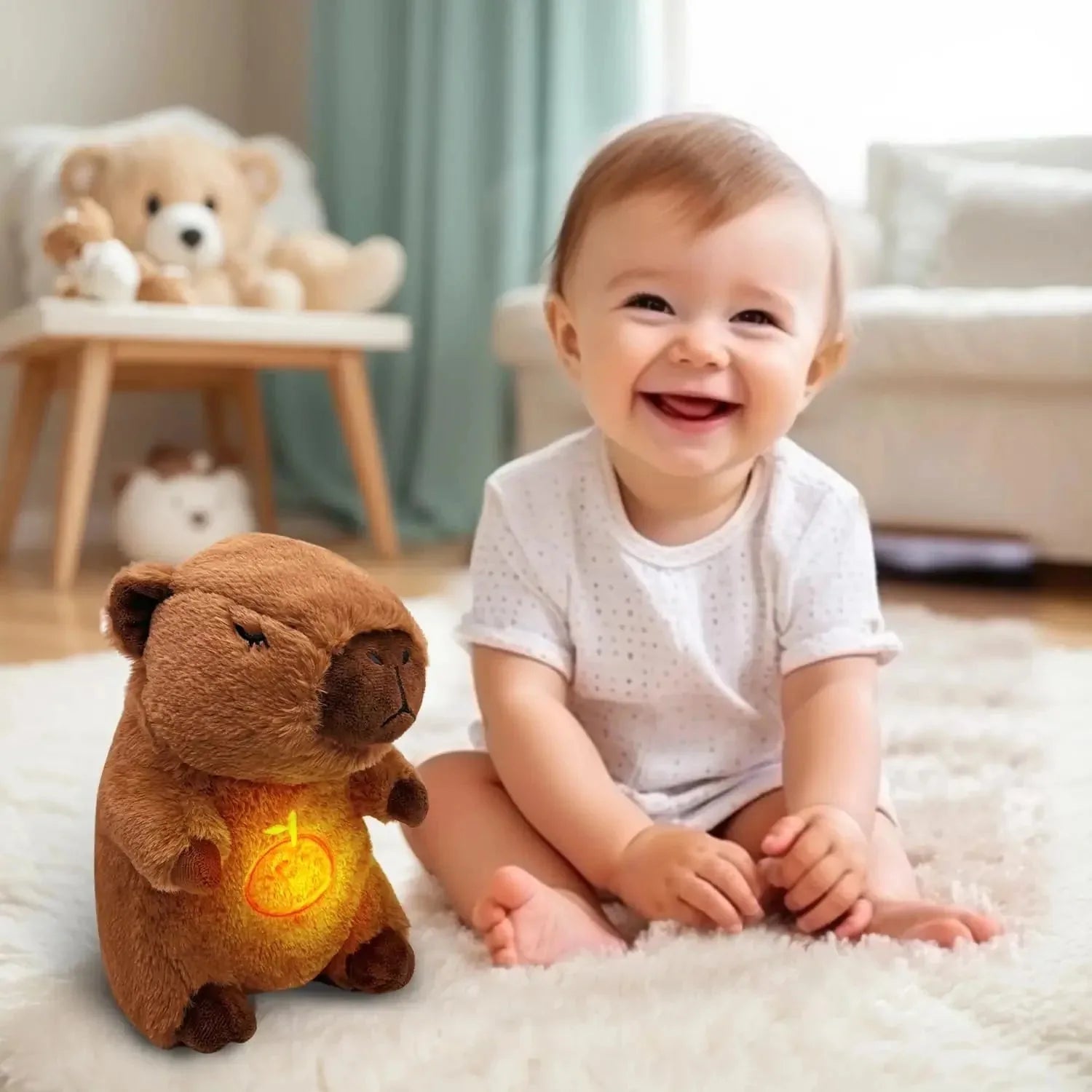 Breathing Capybara teddy bear for a good night's sleep