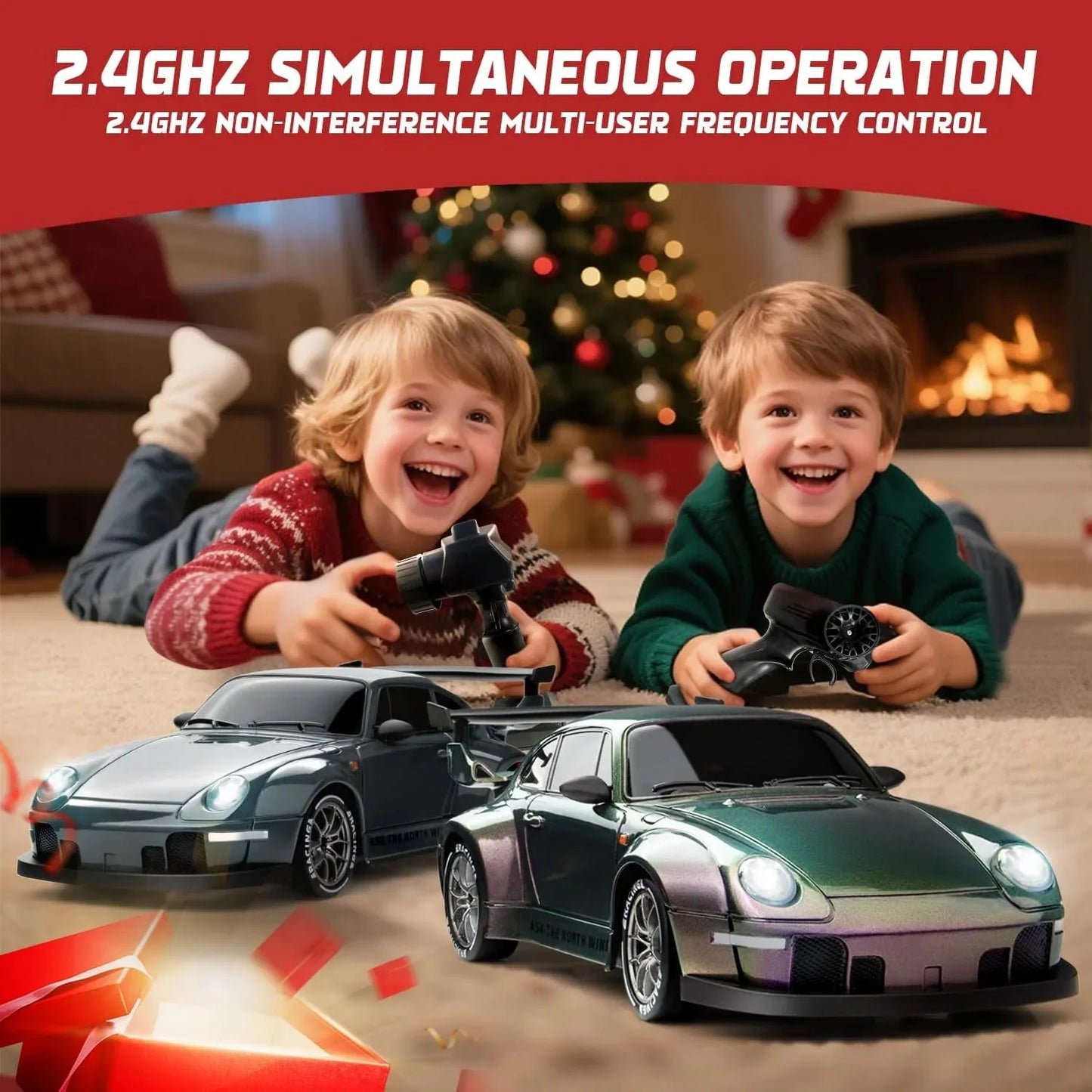 1/24 4WD RC Drift Car – 20KM/H High-Speed with LED Lights