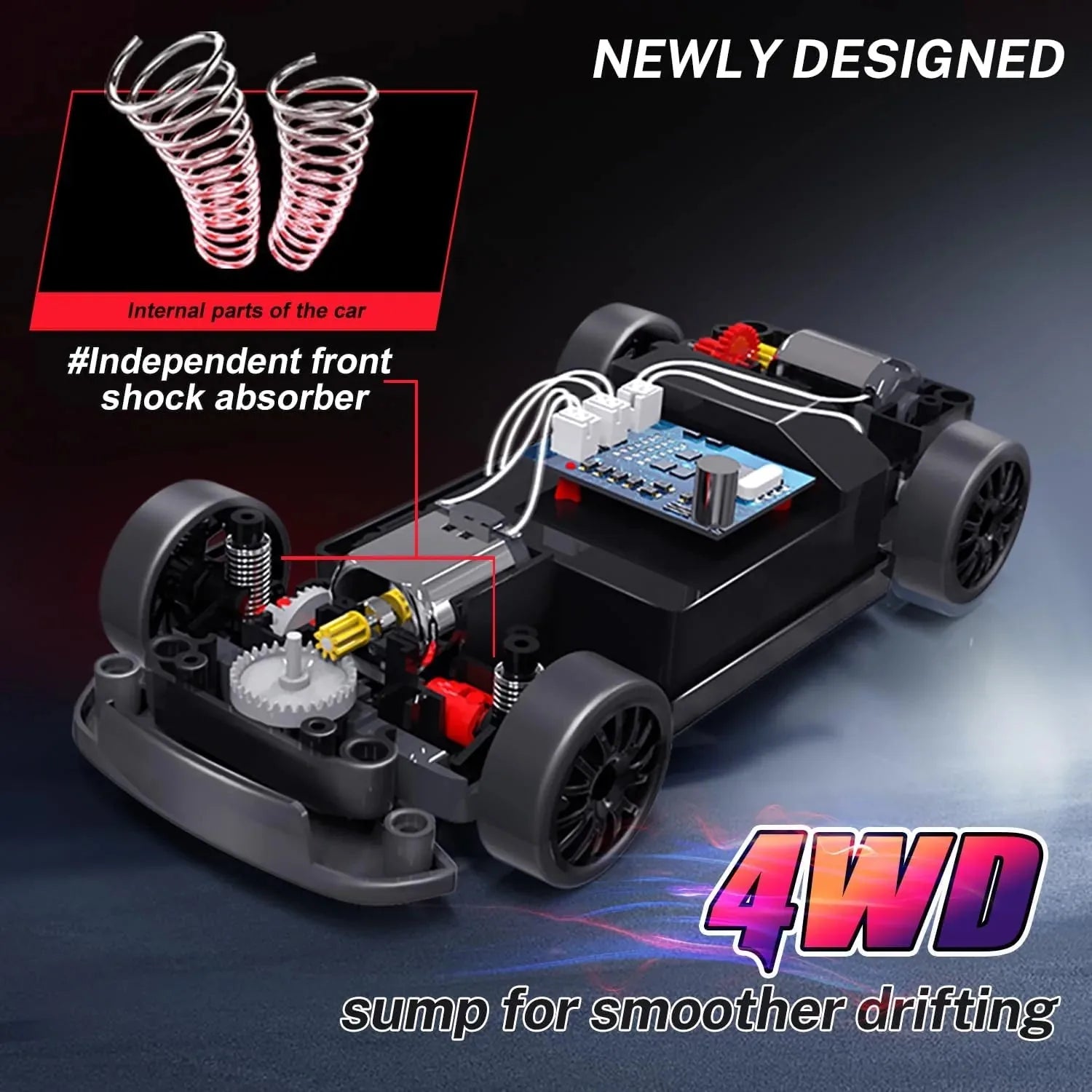 1/24 4WD RC Drift Car – 20KM/H High-Speed with LED Lights