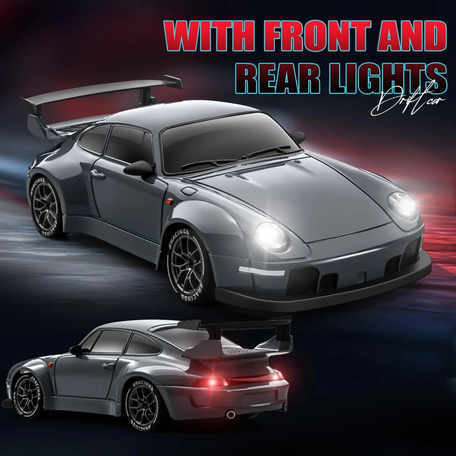 1/24 4WD RC Drift Car – 20KM/H High-Speed with LED Lights
