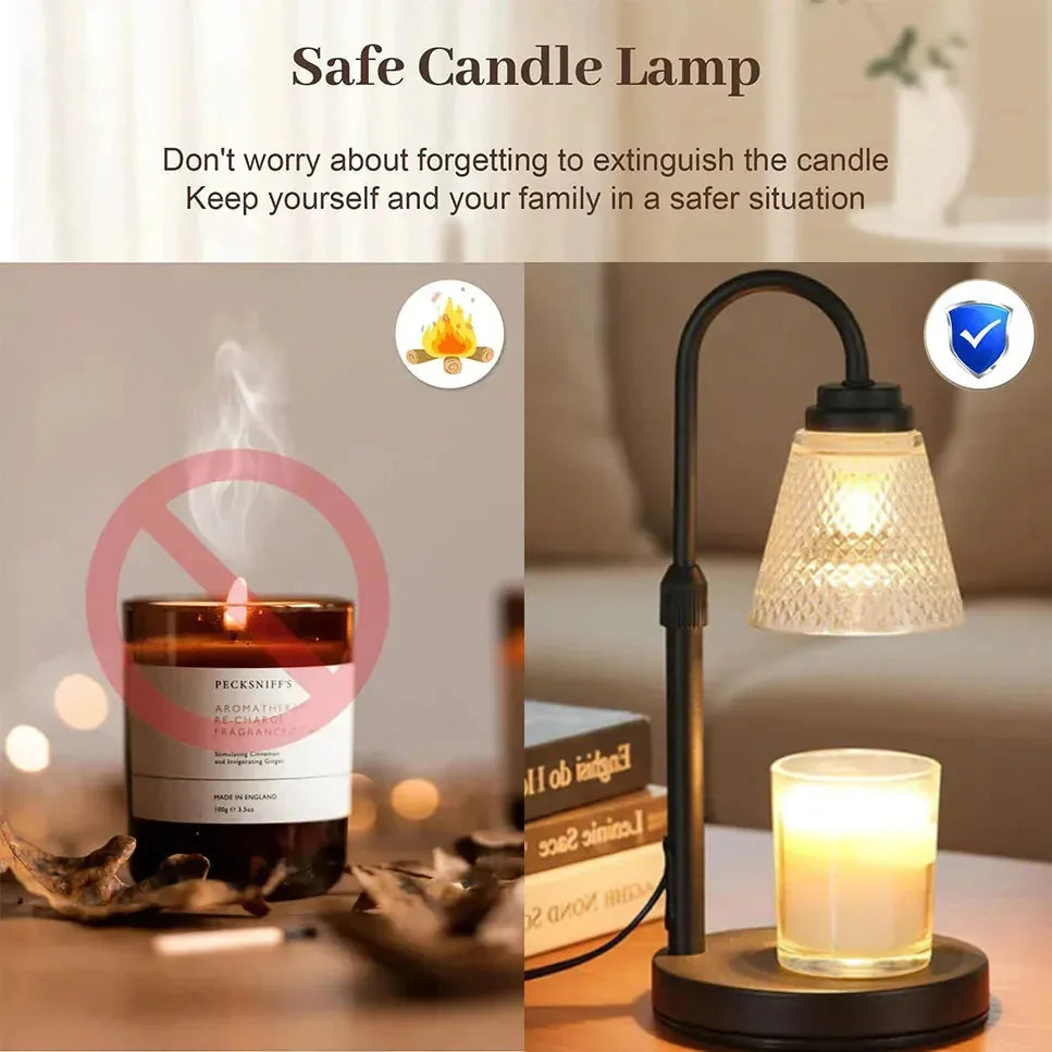 Cozy Candle Warmer Lamp with Timer & Dimmable Light 🎁🌲