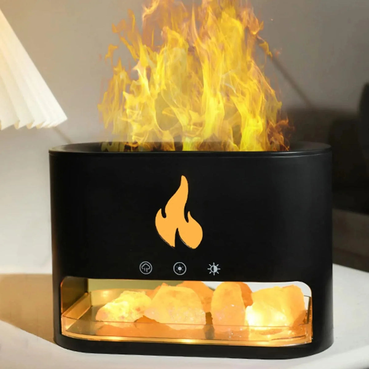 Himalayan Salt Fireplace Humidifier Lamp