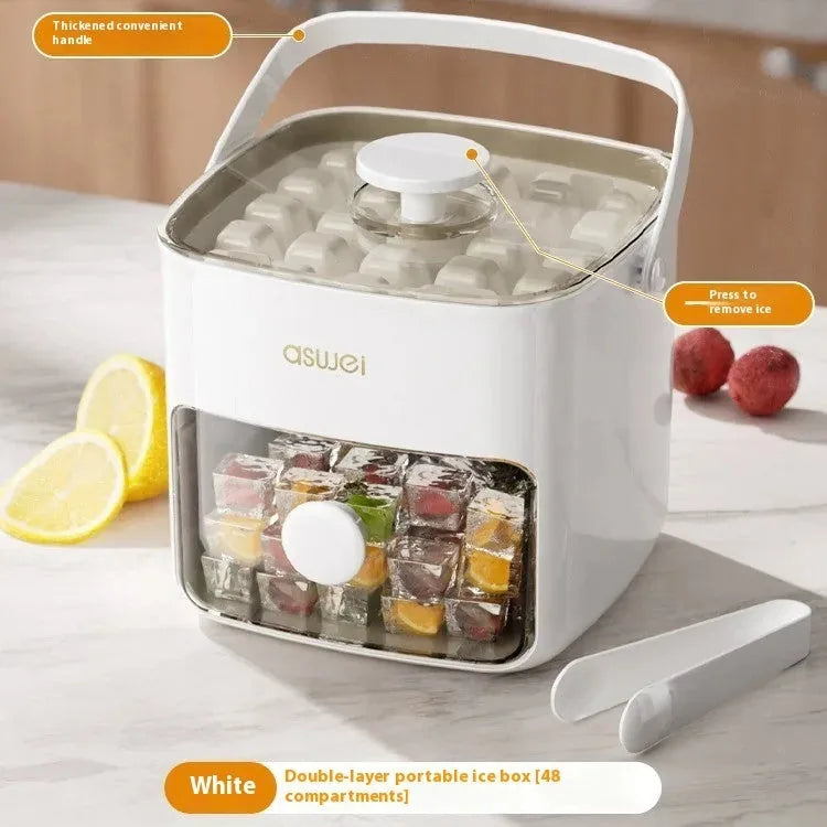 Large Capacity Food-Grade Ice Cube Mold & Ice Storage Maker