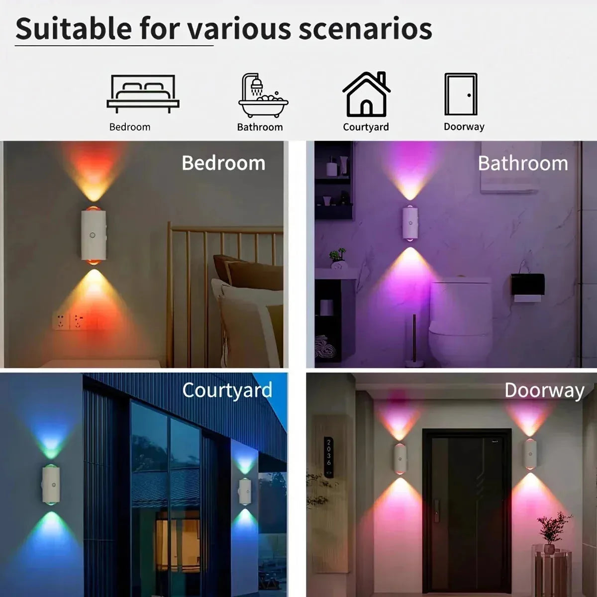 RGB LED Wall Light with Motion Sensor