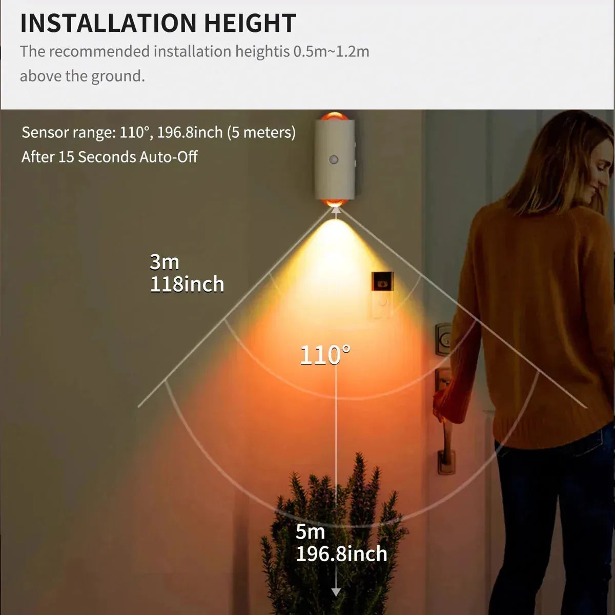 RGB LED Wall Light with Motion Sensor