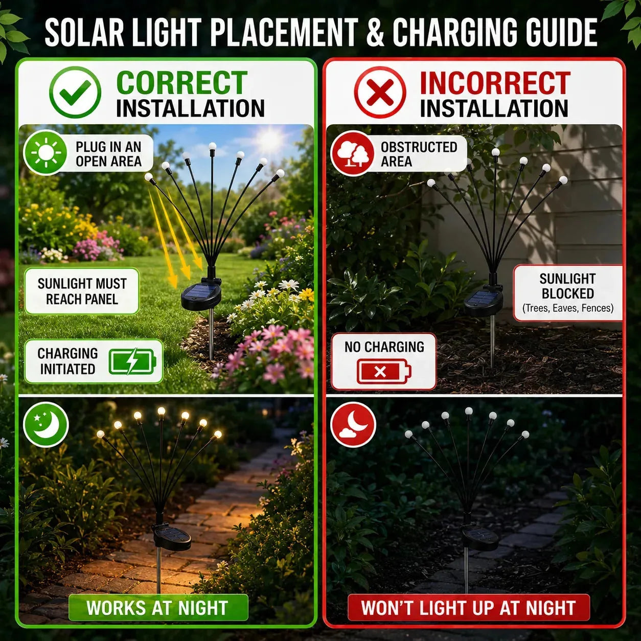 Outdoor Solar Firefly Lights 2 Pack 20 LED Waterproof Garden Stake Lights