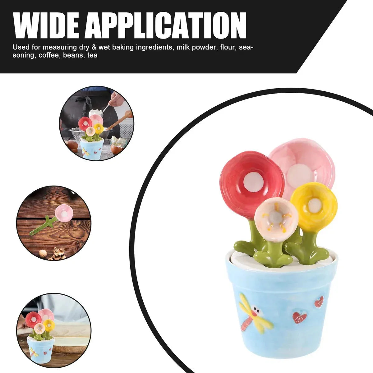 Ceramic Flower Measuring Spoon Set