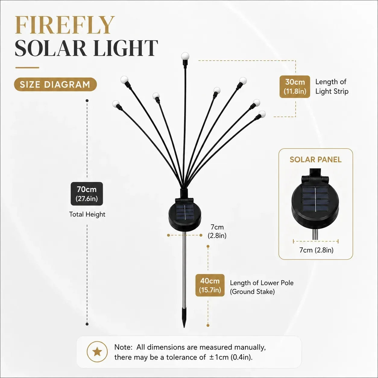Outdoor Solar Firefly Lights 2 Pack 20 LED Waterproof Garden Stake Lights