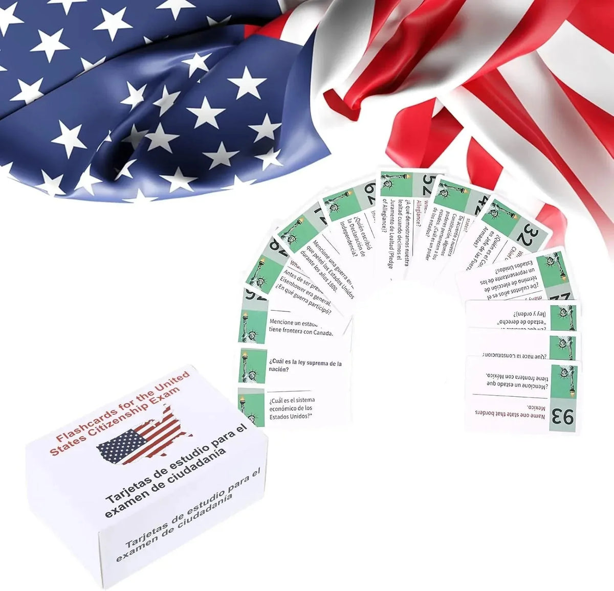 U.S. Citizenship Test Flash Cards English & Spanish