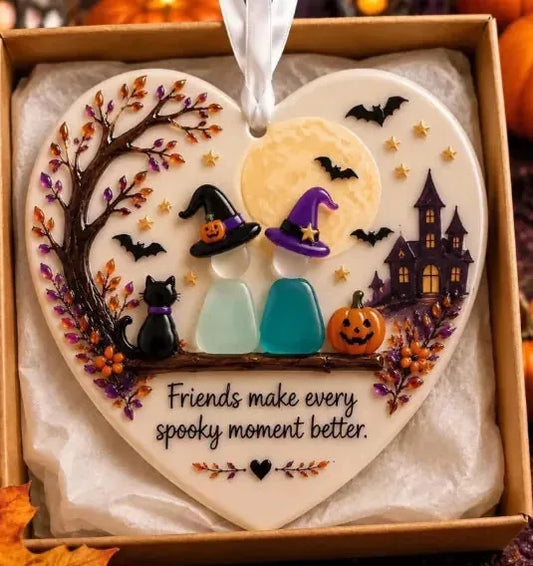Halloween Friendship Pumpkin Ceramic Ornament – product image 1