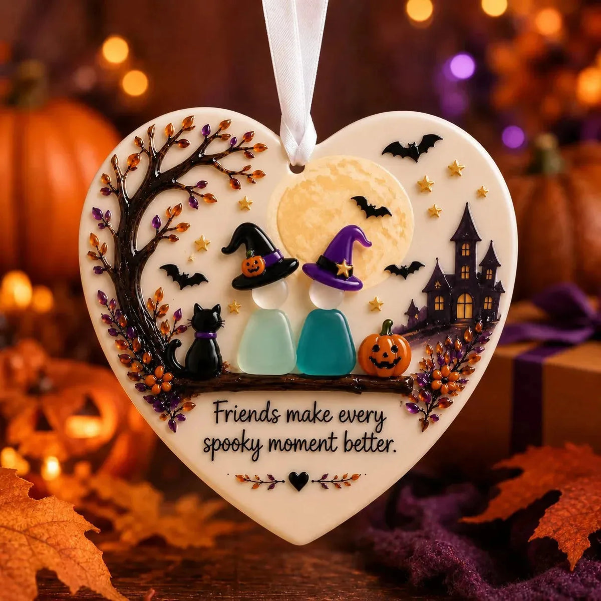 Halloween Friendship Pumpkin Ceramic Ornament – product image 3