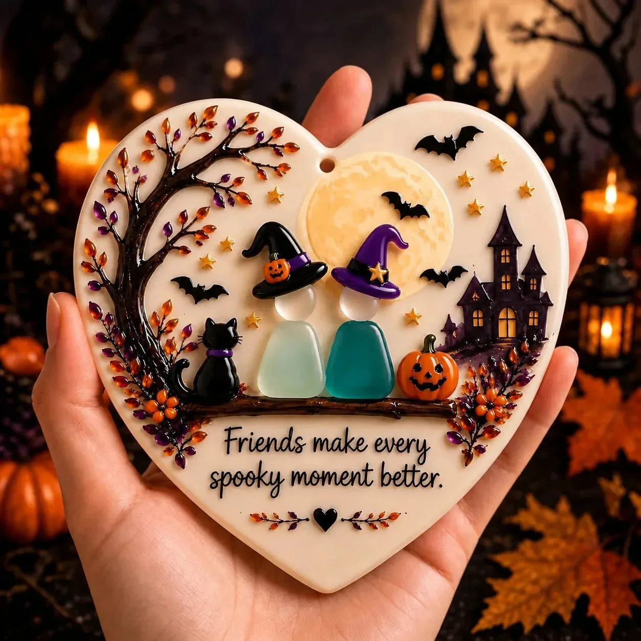 Halloween Friendship Pumpkin Ceramic Ornament – product image 4