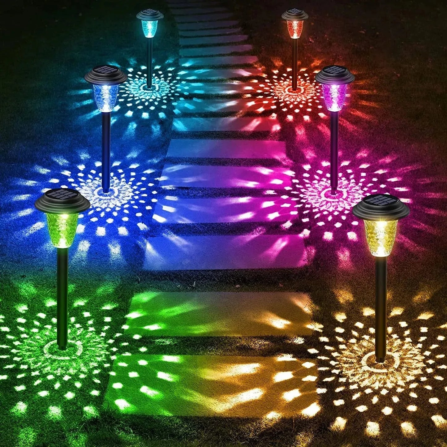 Rainbow Solar Projection Garden Lights – 2 Pack