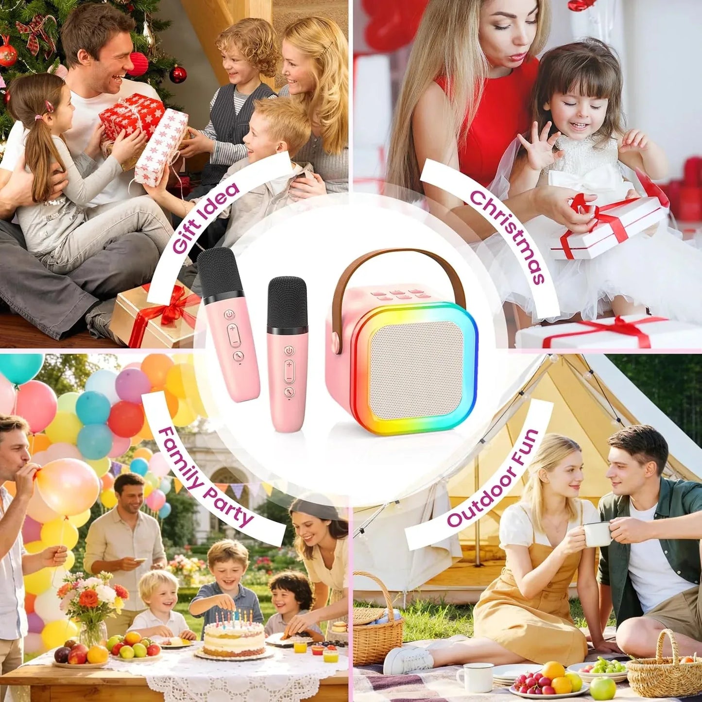 Portable Bluetooth Mini Karaoke Microphone Singing Speaker