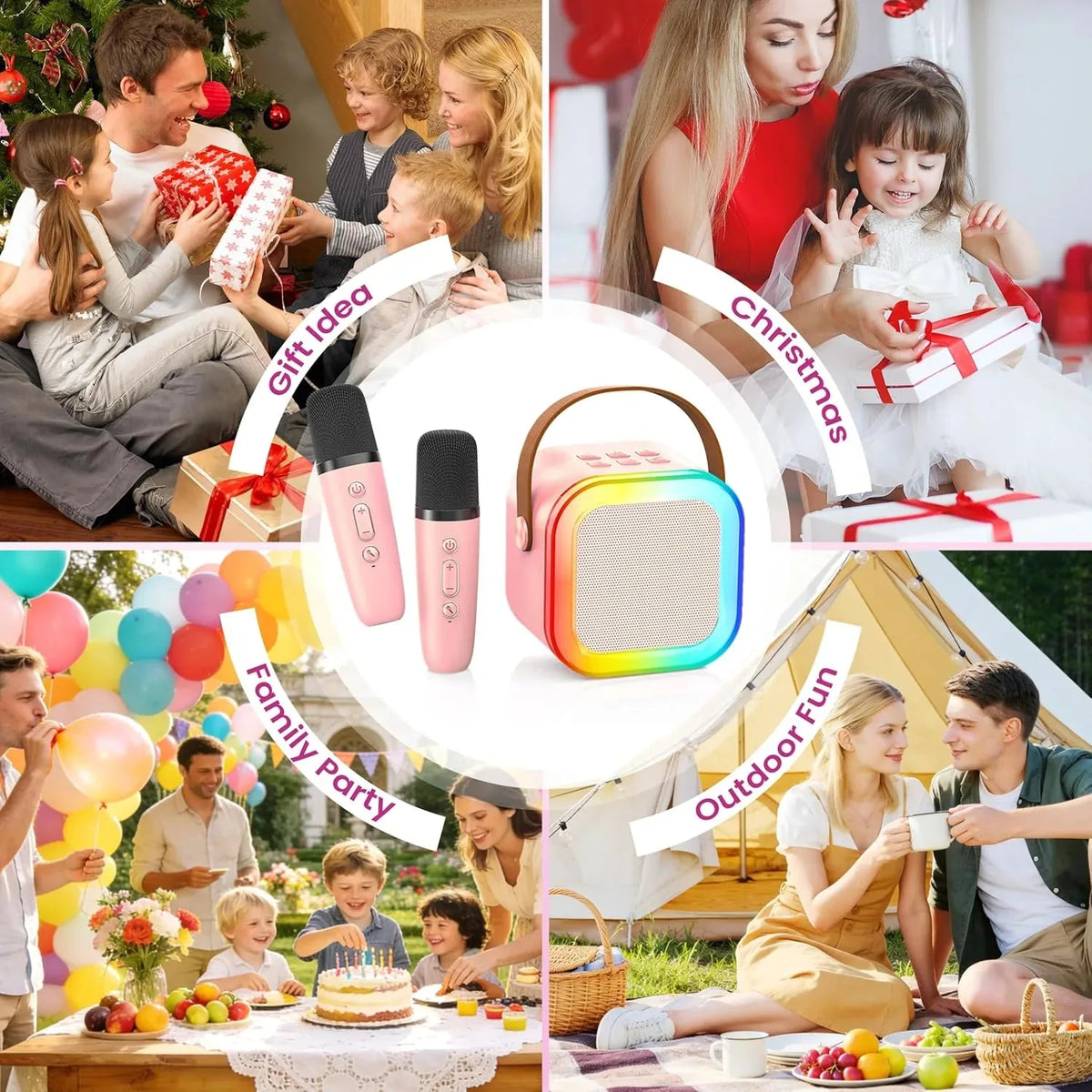 Portable Bluetooth Mini Karaoke Microphone Singing Speaker