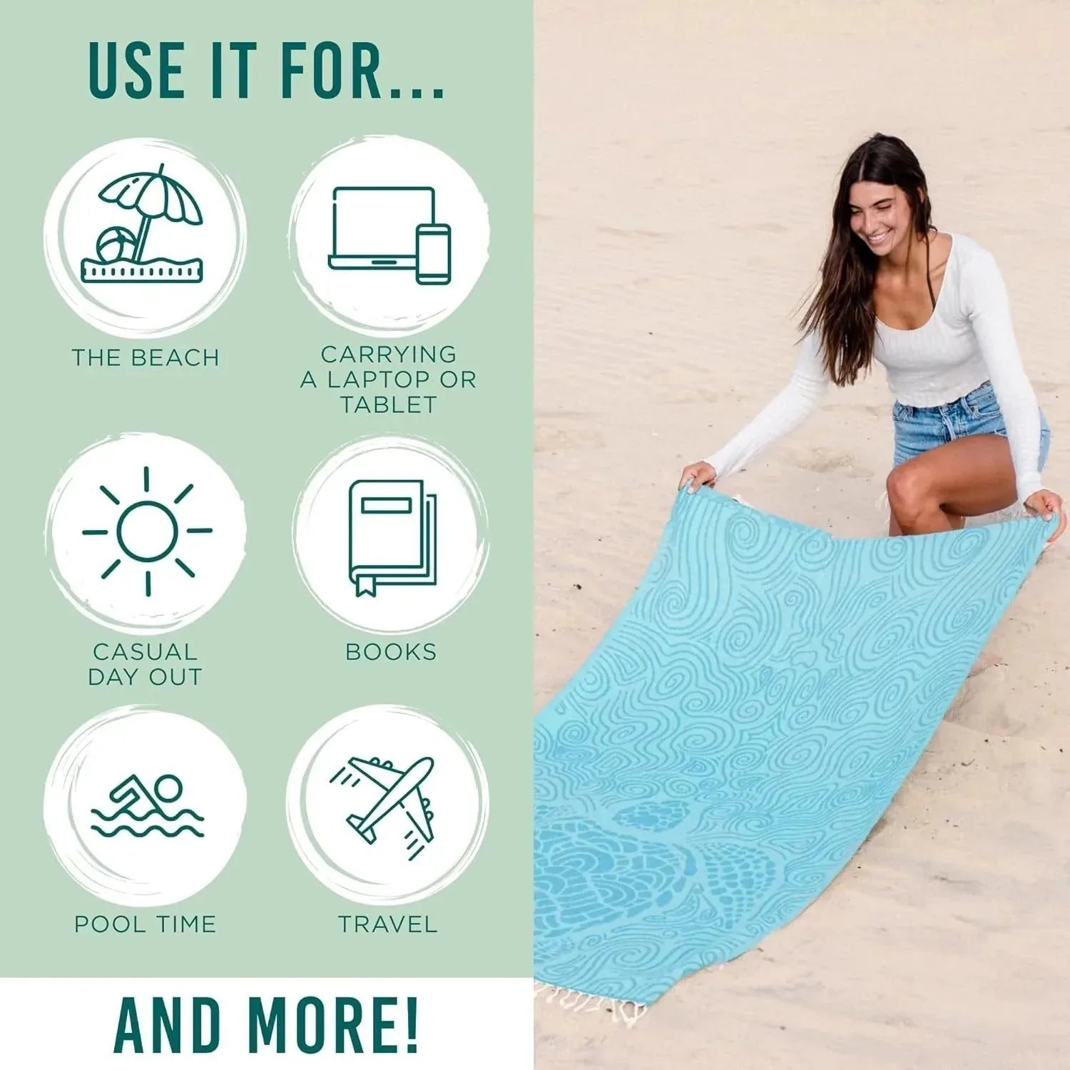 backpack europe need travel towel 🏖️2-in-1 Convertible & with Inner Zip Pocket & Sand-Repelling Fabric – vexroan Length:250 Yard Spool Gift Ideas: The most purses drying performance make it