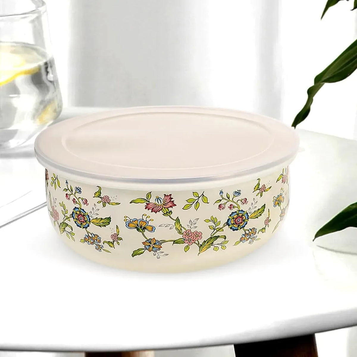 5-Piece Enamel Mixing Bowl Set with Lids