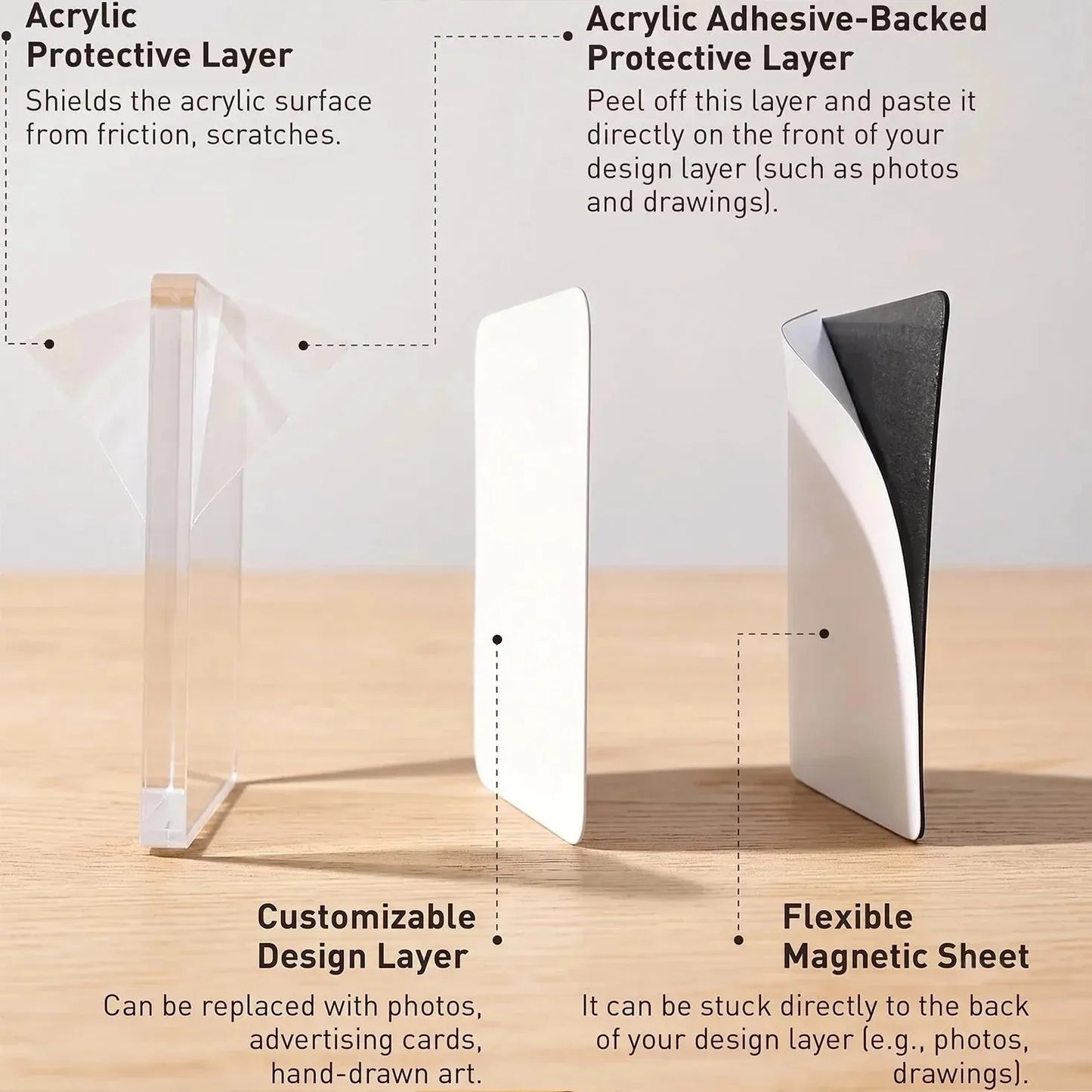 Clear Acrylic Magnetic Fridge Photo Frames
