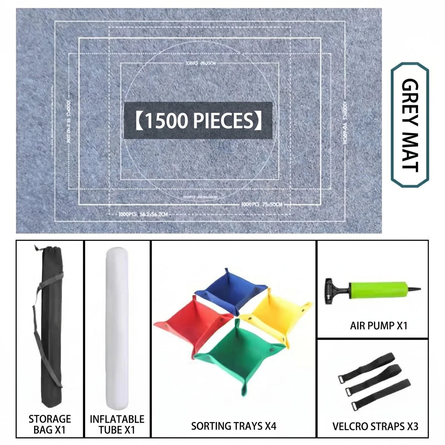 6 Pcs Puzzle Mat Set for Up to 1500 Pieces