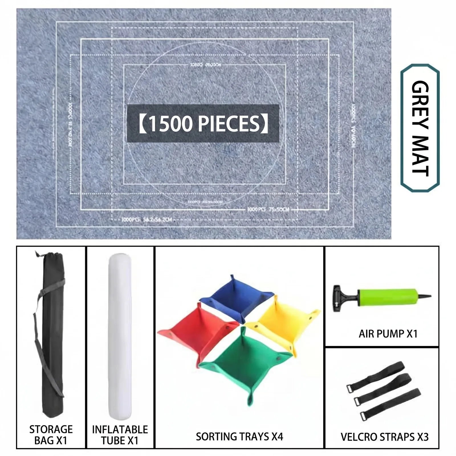 6 Pcs Puzzle Mat Set for Up to 1500 Pieces