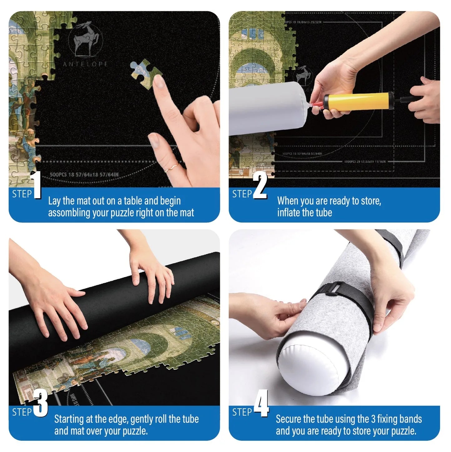 6 Pcs Puzzle Mat Set for Up to 1500 Pieces
