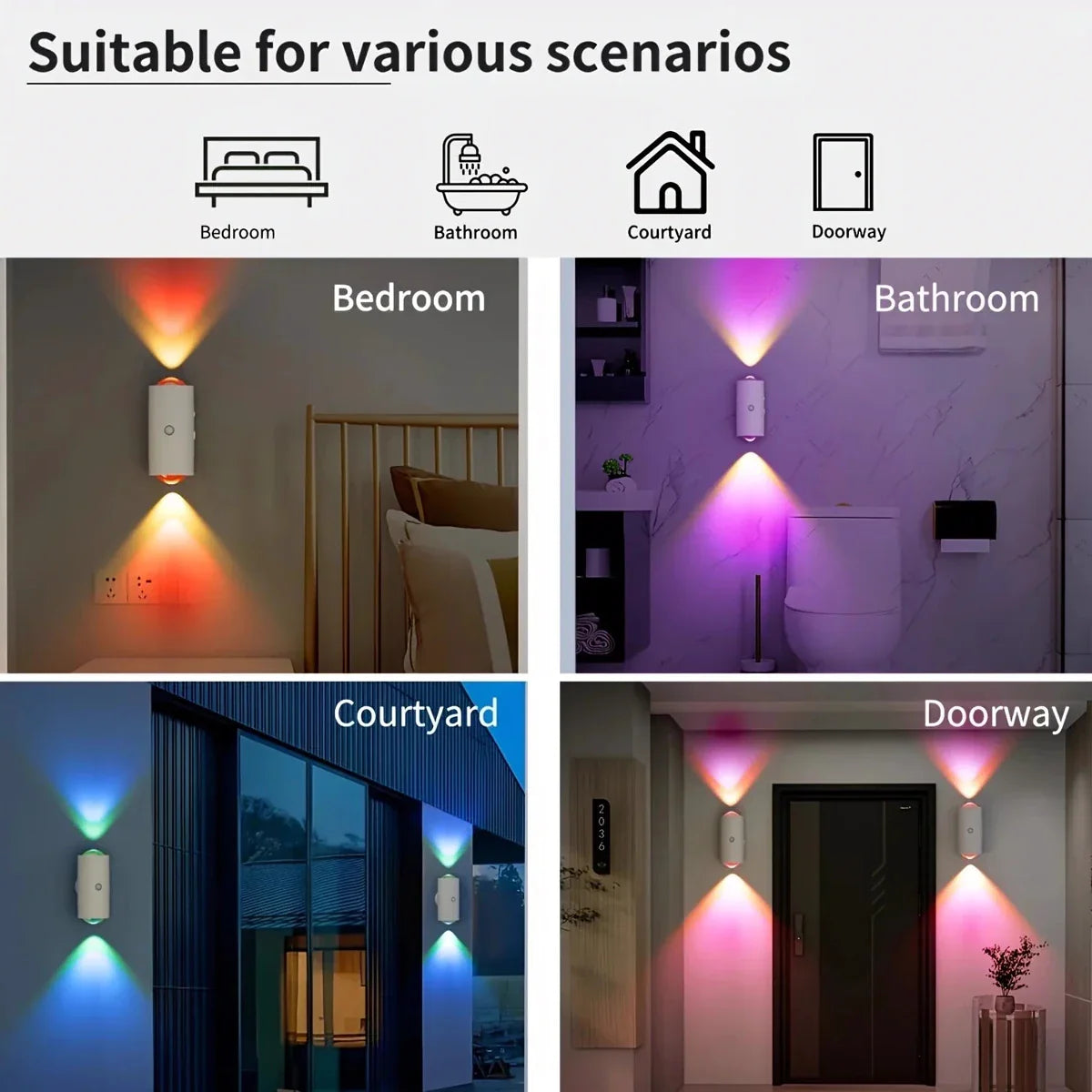 RGB LED Wall Light with Motion Sensor