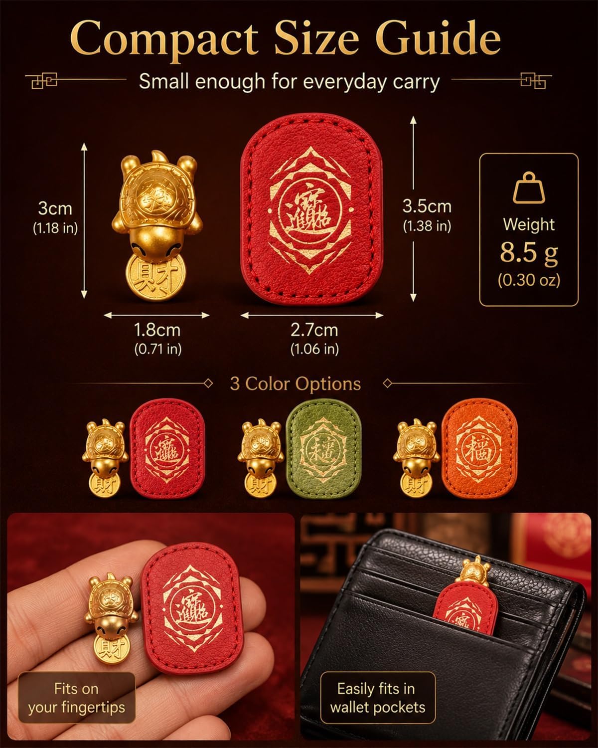 Gold Turtle Coin Wallet Charm – 2 Pack - image 6