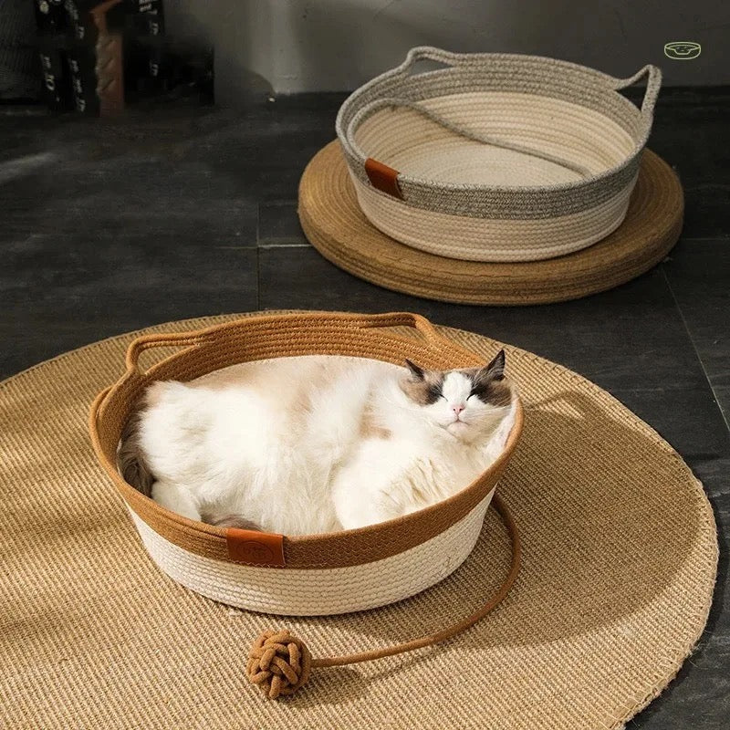 Hand-Woven Cotton Rope Cat Bed - image 4