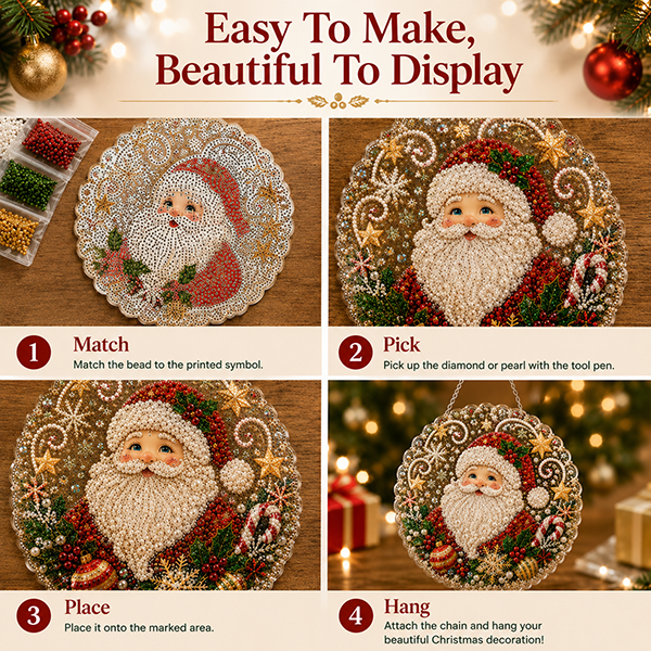 Christmas Pearl Diamond Art Hanging Ornament Kit - image 3