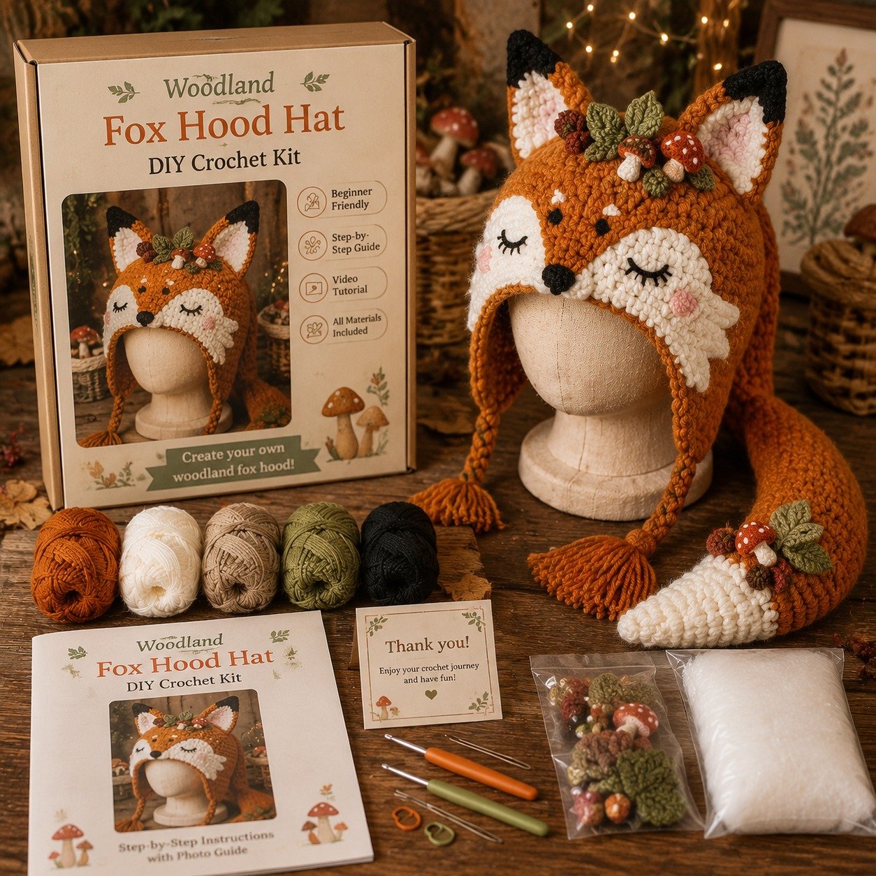 Fantasy Hood Hat DIY Crochet Kit - image 5