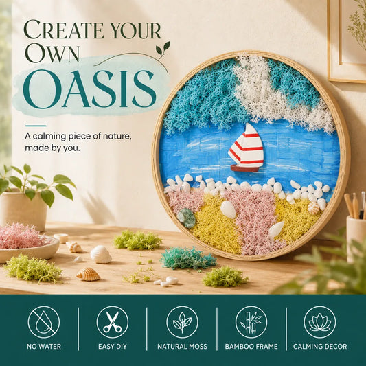 DIY Preserved Moss Art Kit with Bamboo Frame