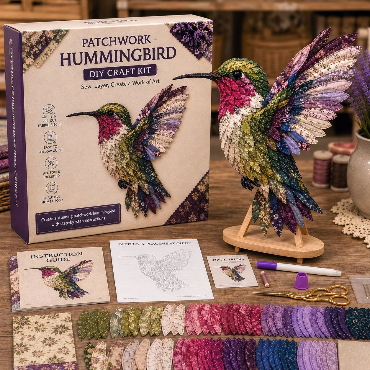 DIY Patchwork Bird Hanging Ornament Kit – product image 7