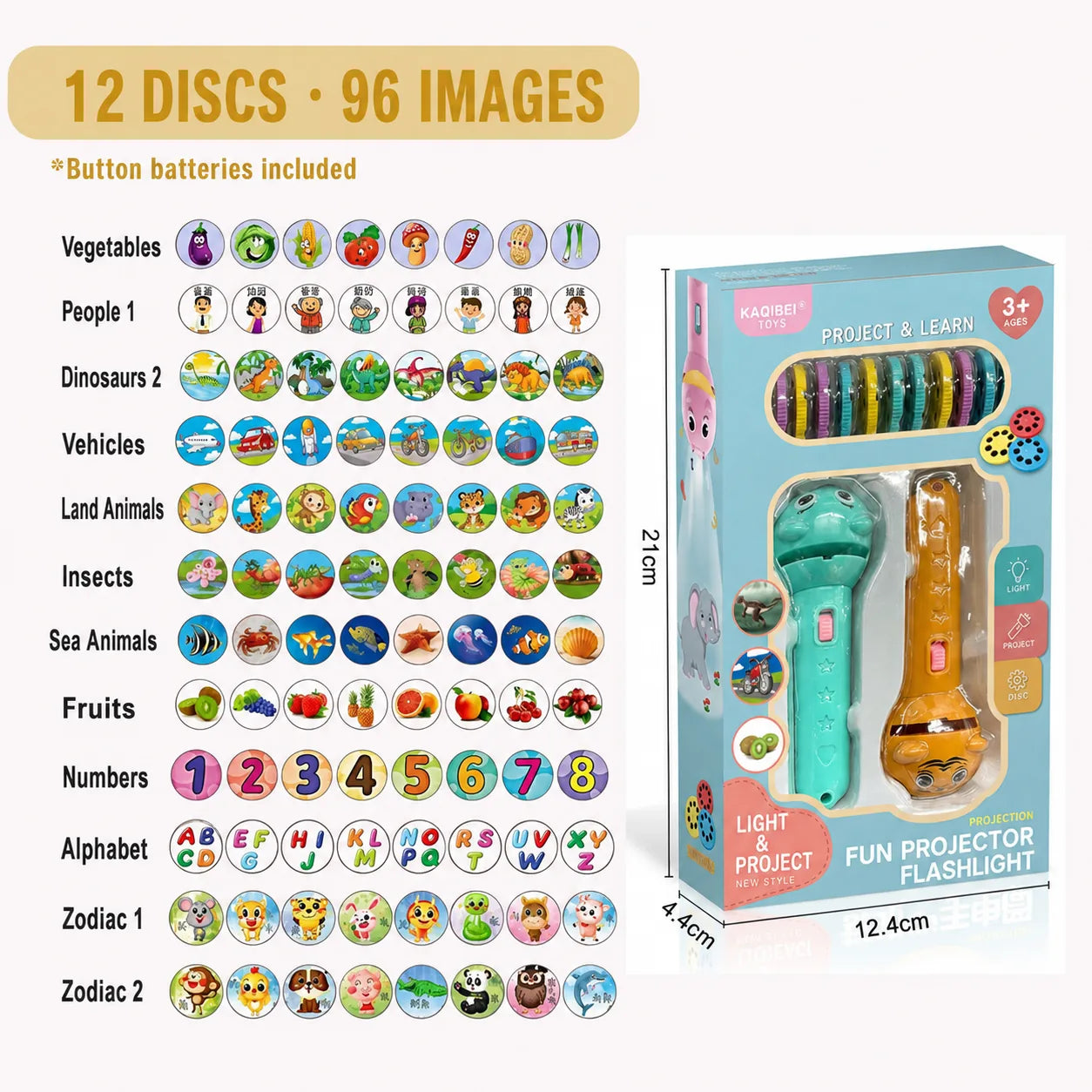 Kids Story Projection Flashlight Set – 96 Images