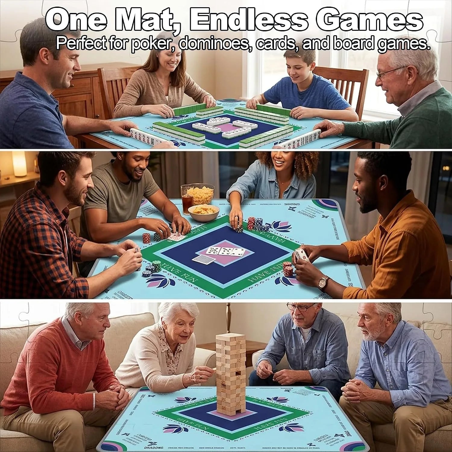 Water-Absorbent Poker Table Mat – 32.4 Inch