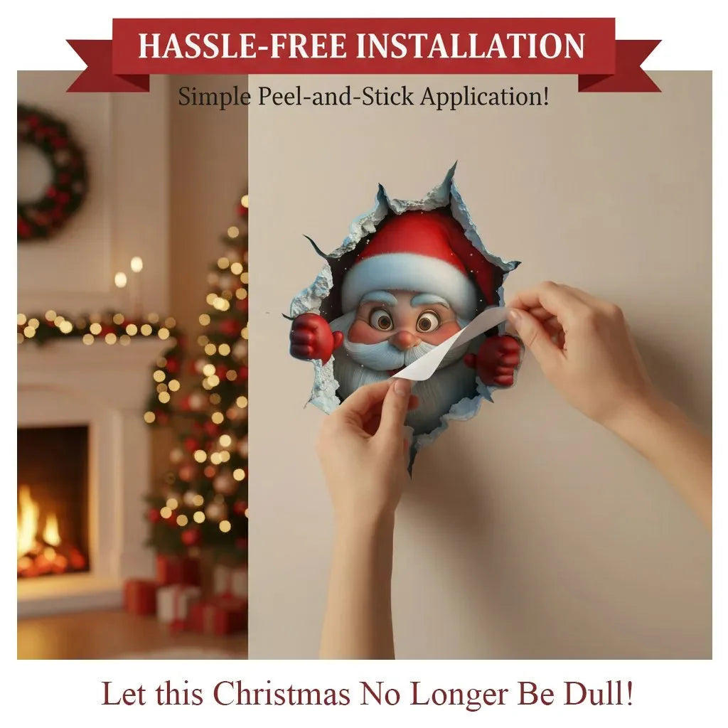3D Christmas Santa Wall Decals – 5 Pack – product image 3
