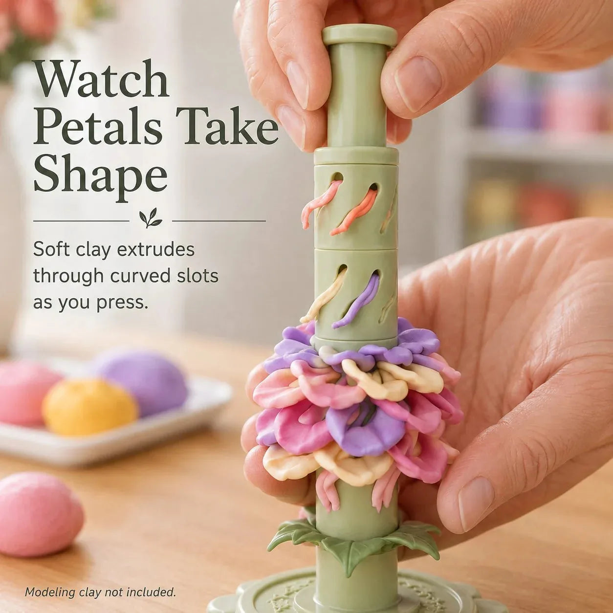 Modular Clay Flower Maker with 9 Shaping Sleeves – product image 5