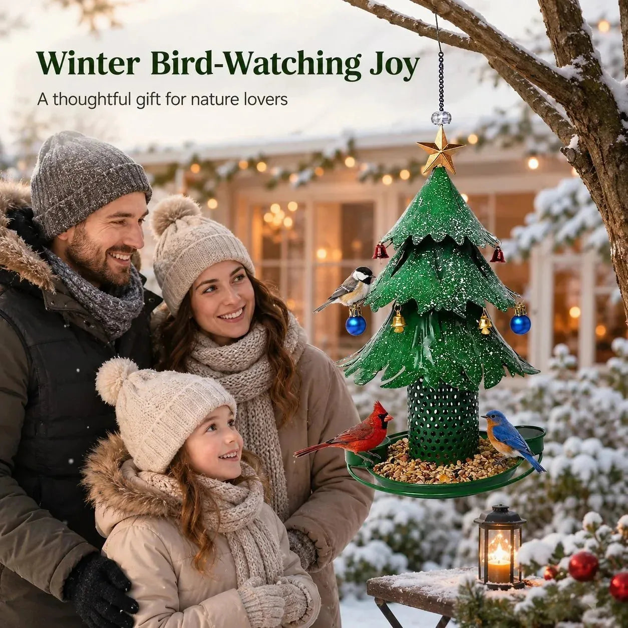 Christmas Tree Bird Feeder with Snowy Bells – product image 4