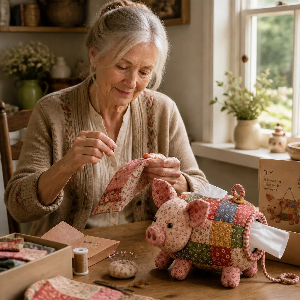 DIY Patchwork Animal Tissue Box Cover Sewing Kit – product image 3
