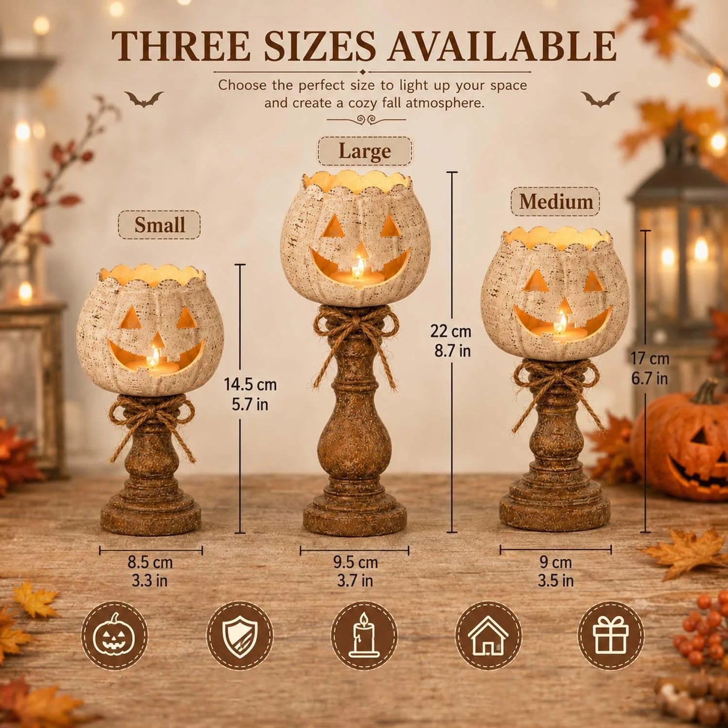 White Pumpkin Tealight Candle Holder – product image 2