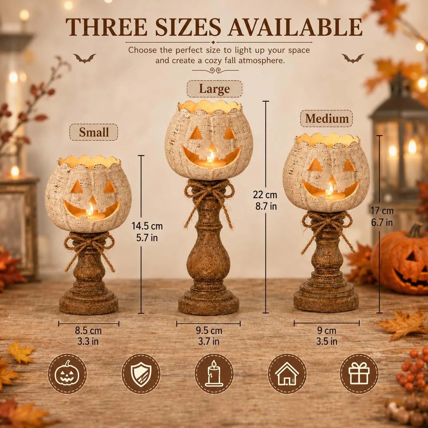White Pumpkin Tealight Candle Holder – product image 2