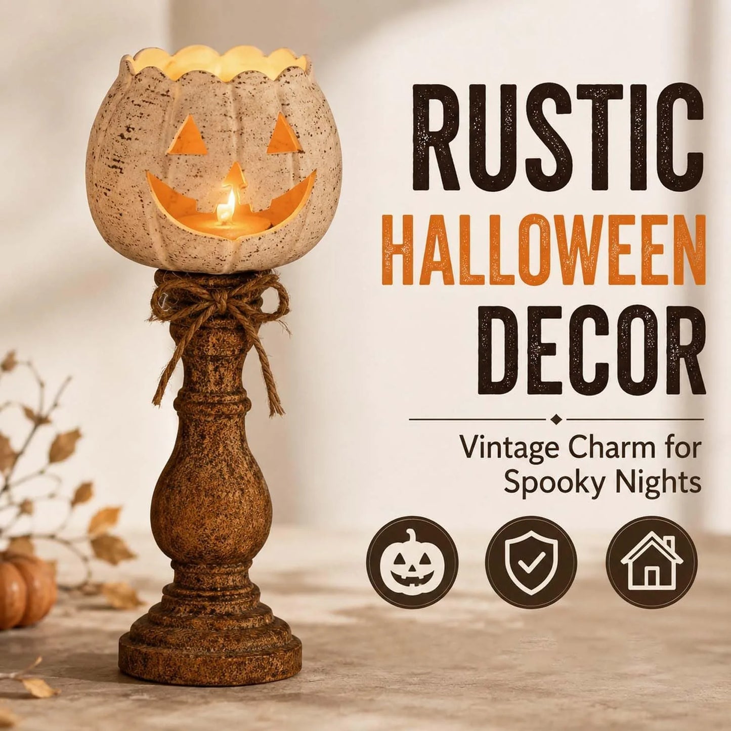 White Pumpkin Tealight Candle Holder – product image 4