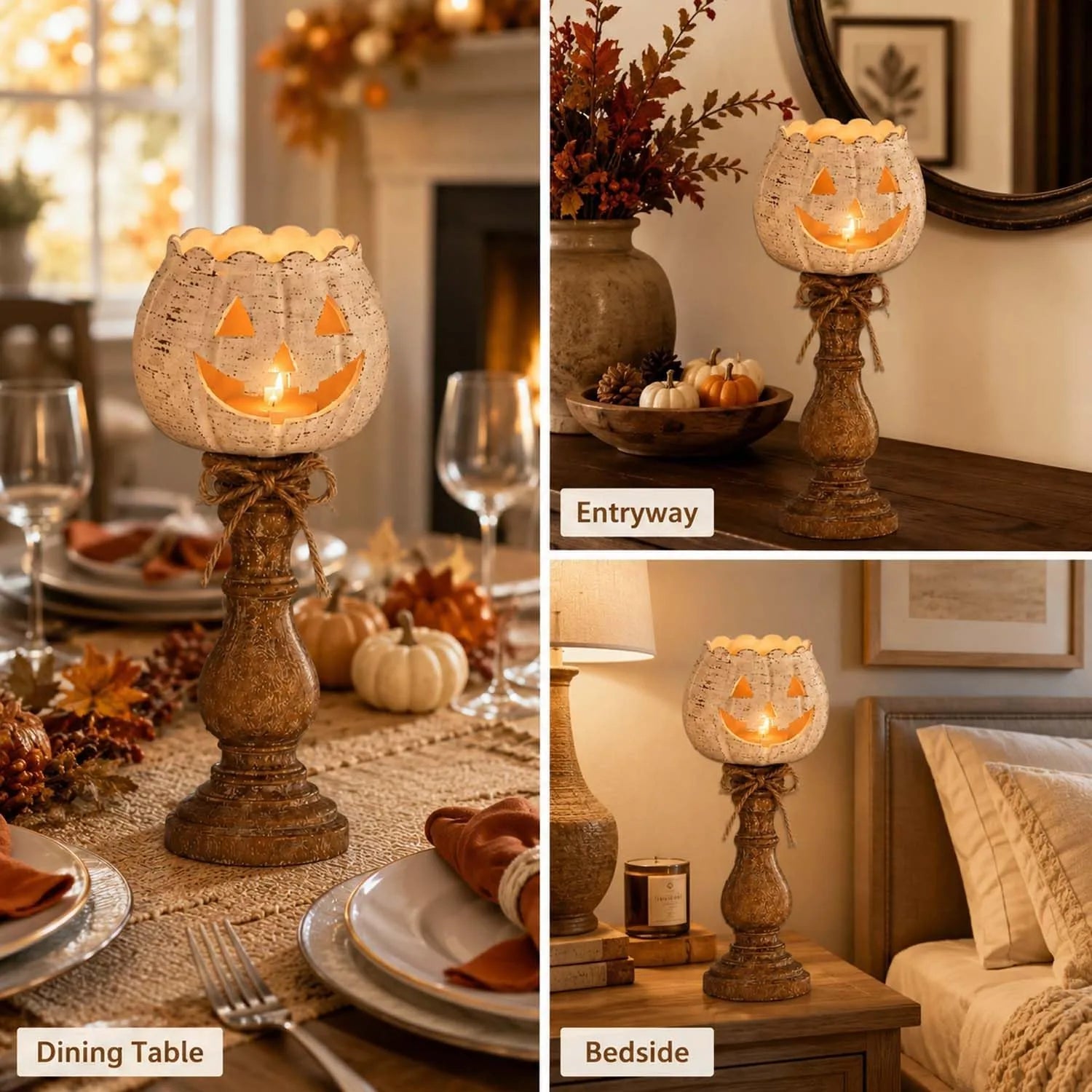 White Pumpkin Tealight Candle Holder – product image 6