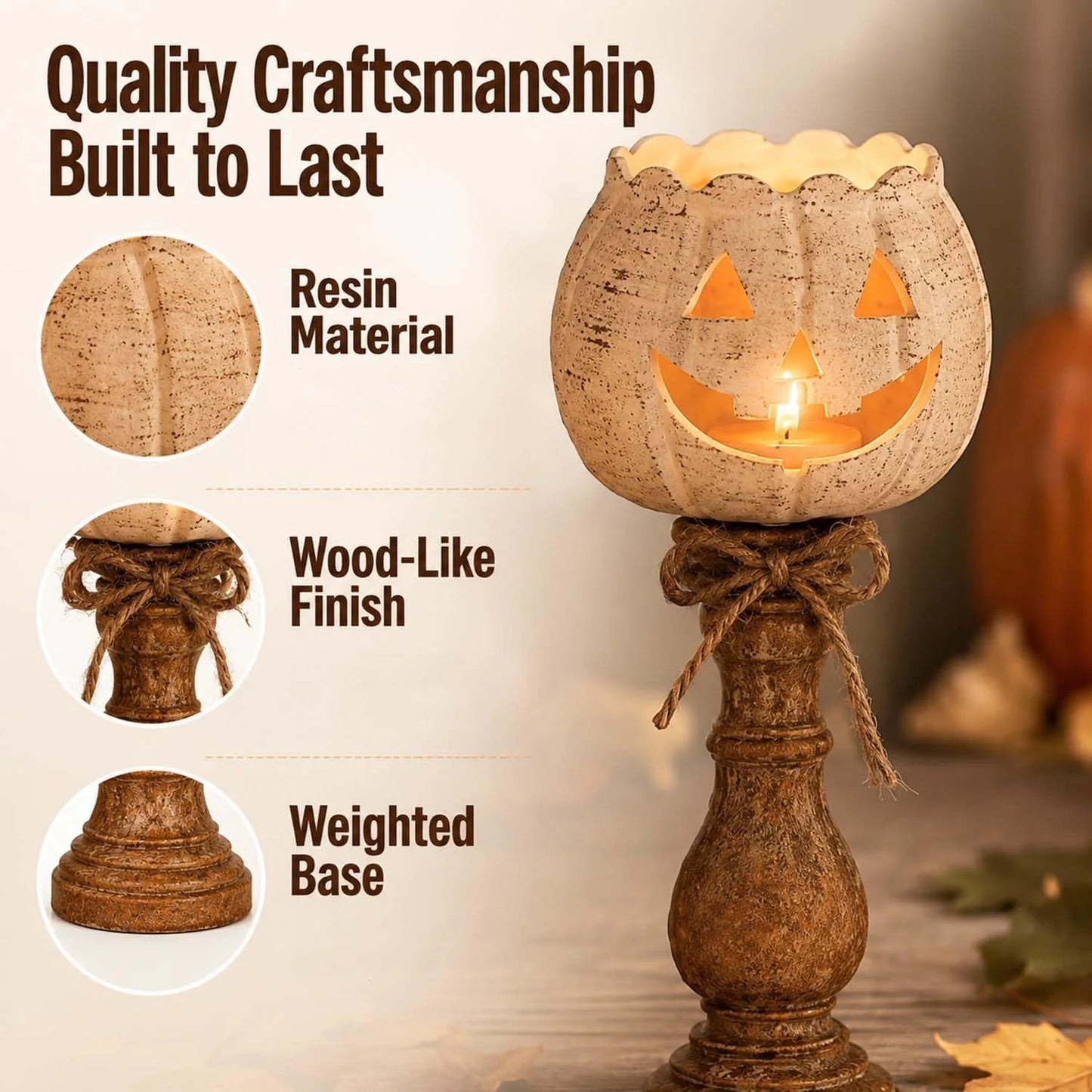 White Pumpkin Tealight Candle Holder – product image 7