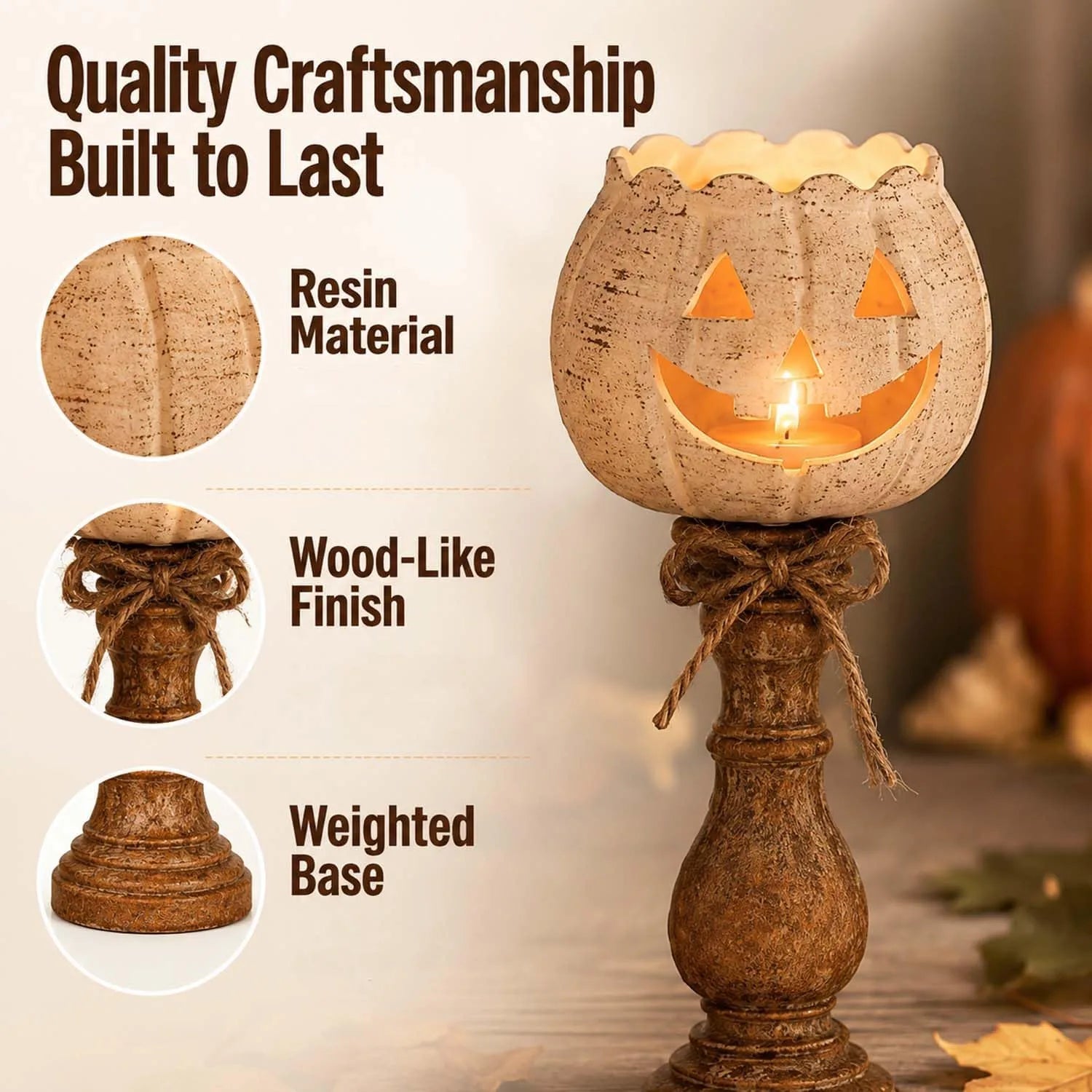 White Pumpkin Tealight Candle Holder – product image 7