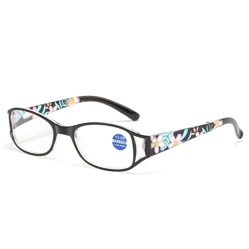 Foldable Floral Reading Glasses with Protective Case