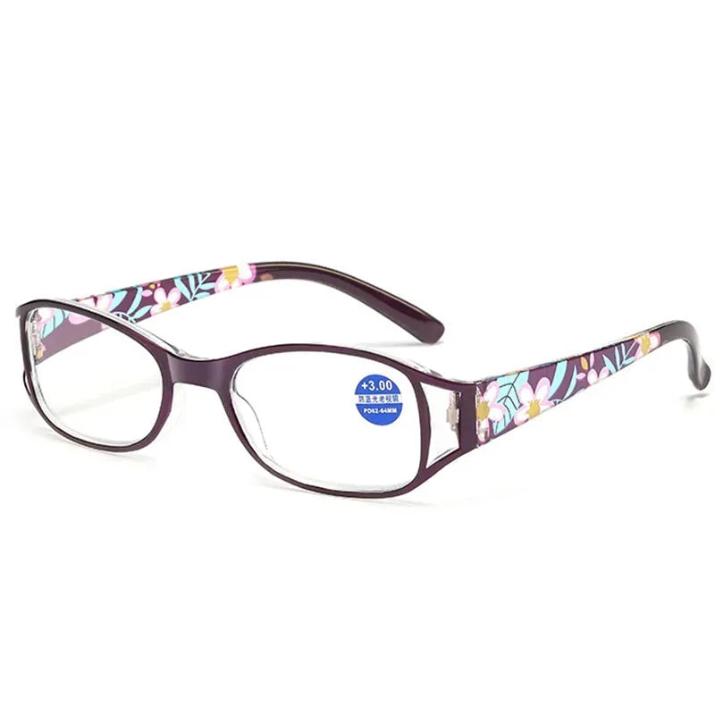 Foldable Floral Reading Glasses with Protective Case