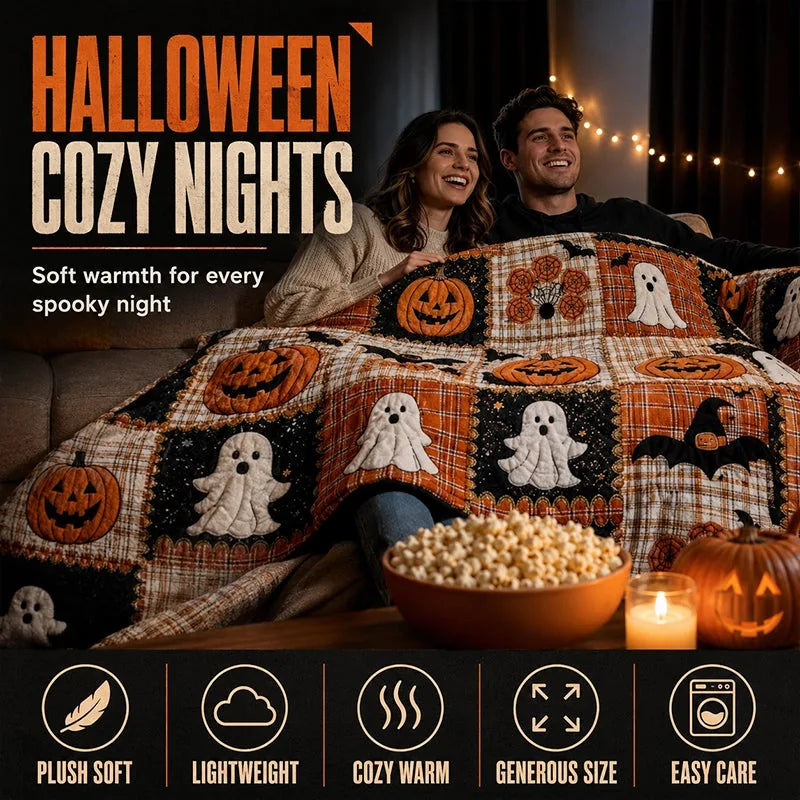 Halloween Pumpkin Flannel Throw Blanket