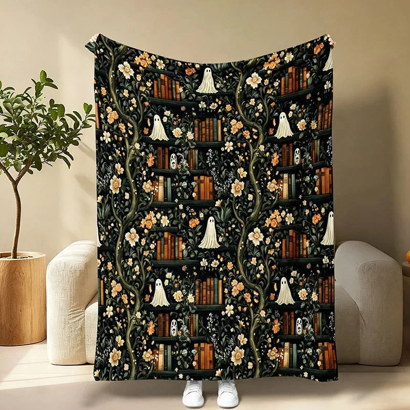 Halloween Pumpkin Flannel Throw Blanket