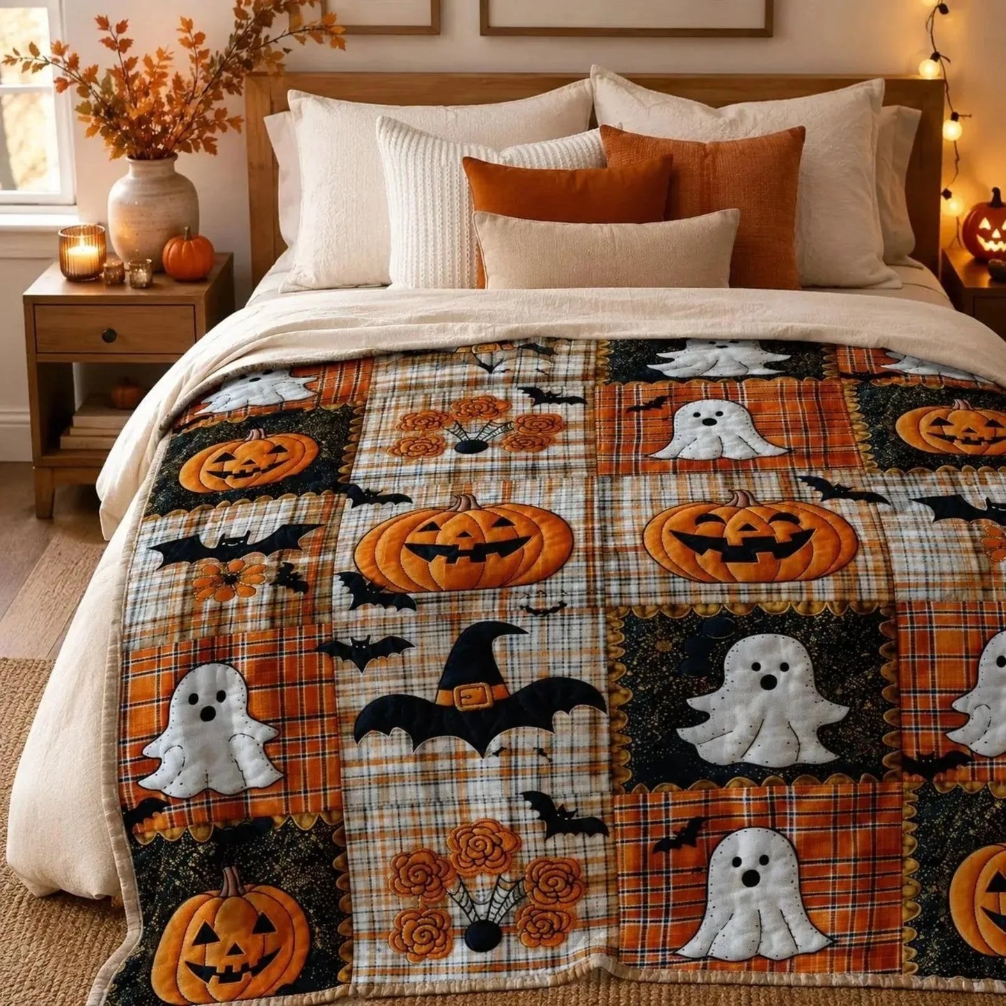 Halloween Pumpkin Flannel Throw Blanket – product image 7