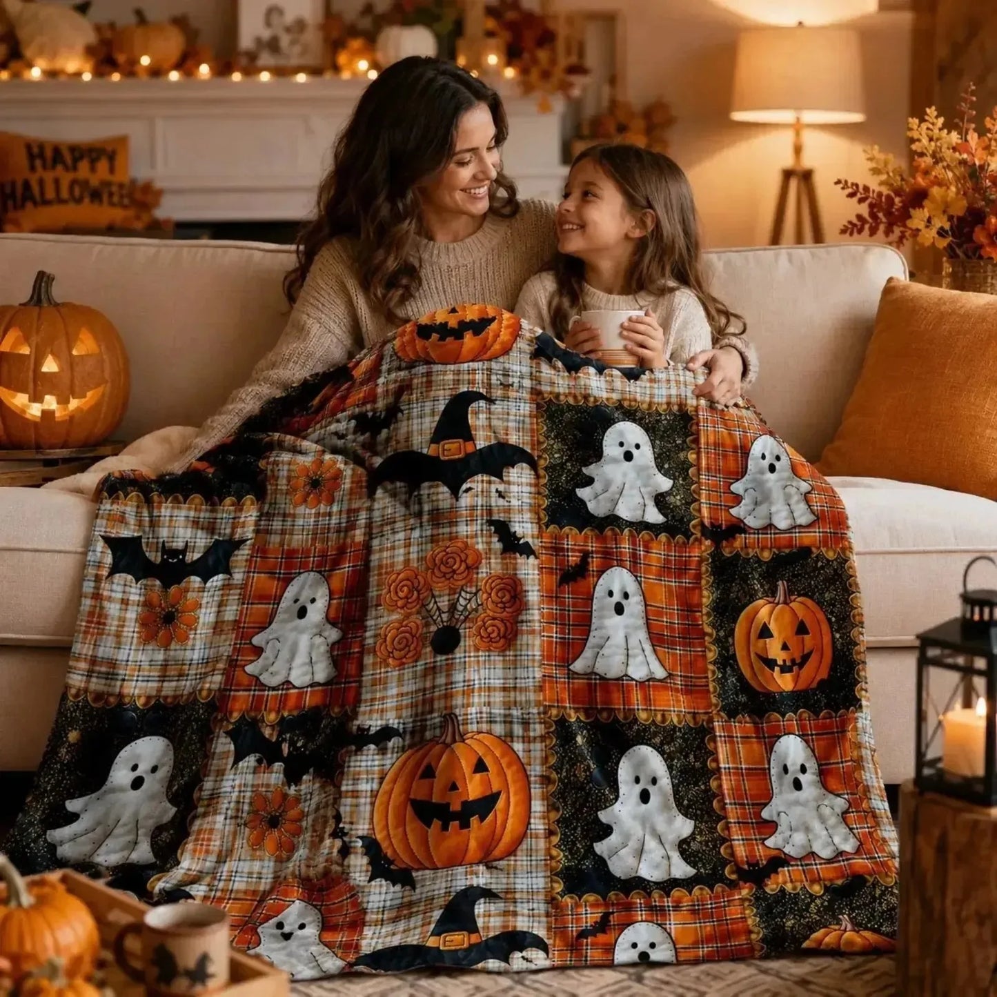 Halloween Pumpkin Flannel Throw Blanket – product image 8